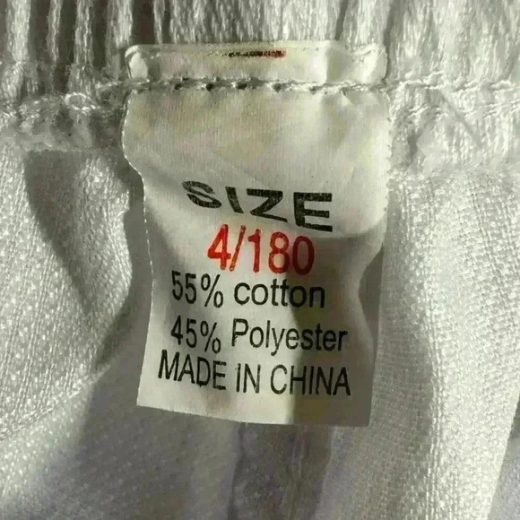 DYNAMICS PREMIUM TKD WHITE UNIFORM Drawstring Pant V-neck Top Belt Size  4 - Picture 10 of 11